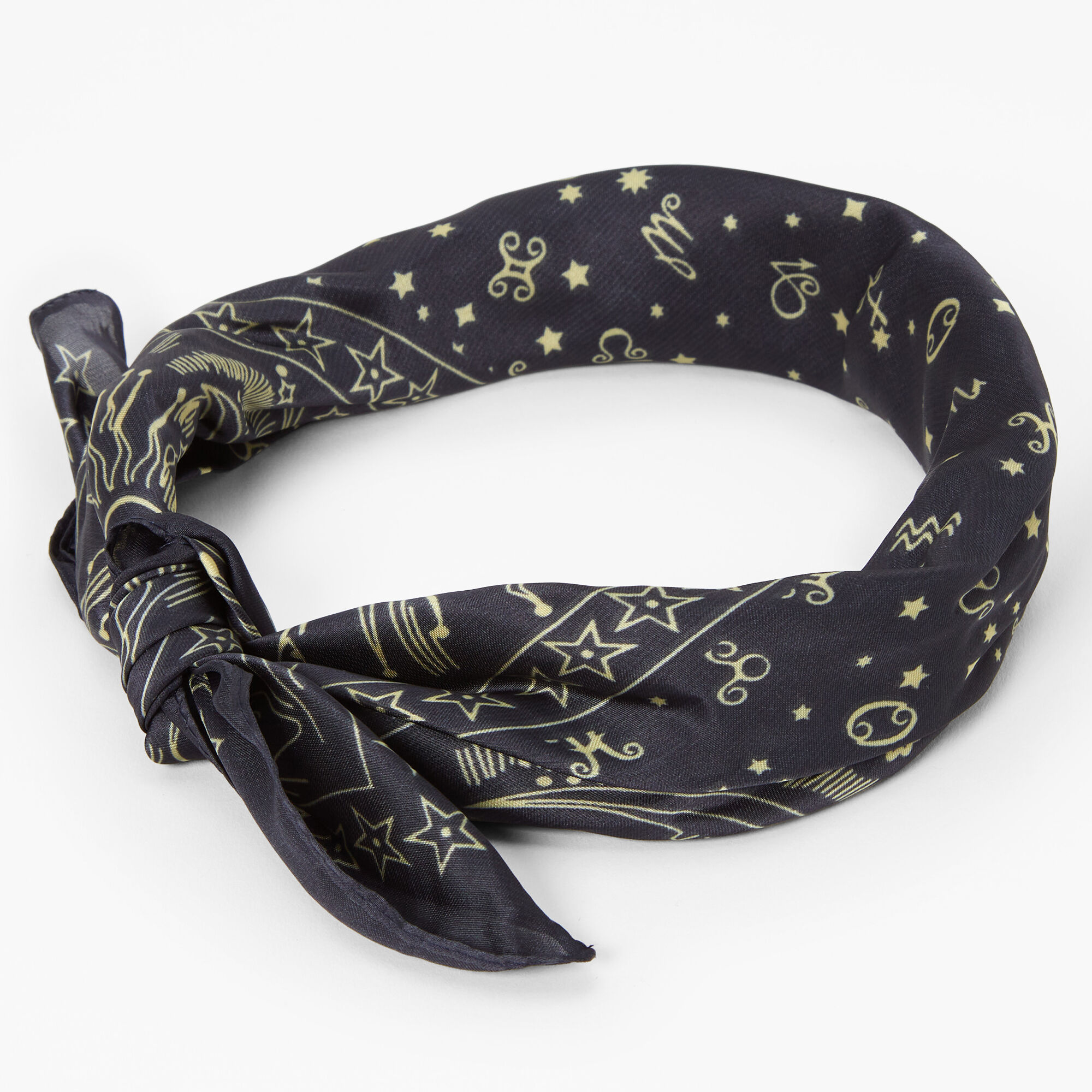 View Claires Silky Celestial Bandana Headwrap Black information