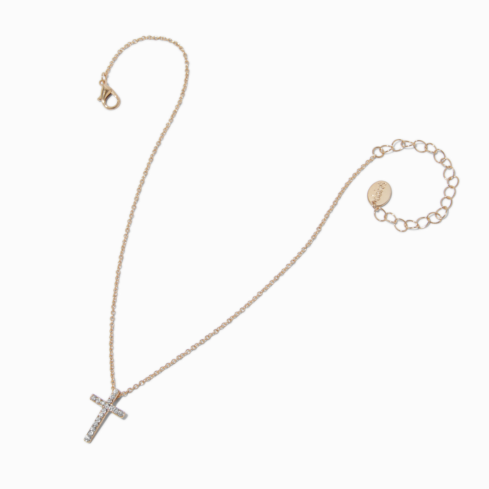 Claire's Club Special Occasion Gold-tone Cross Pendant Necklace,