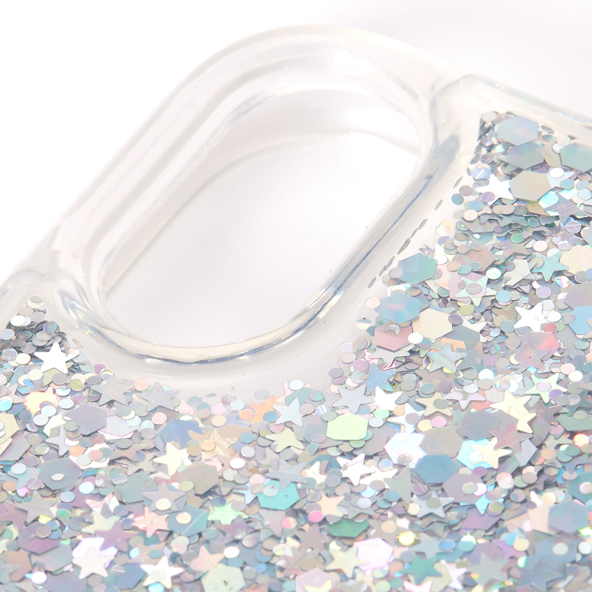 Smile Silver Glitter Liquid Fill Phone Case - Fits iPhone XR,