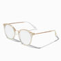 Golden Glitter Round Clear Lens Frames,