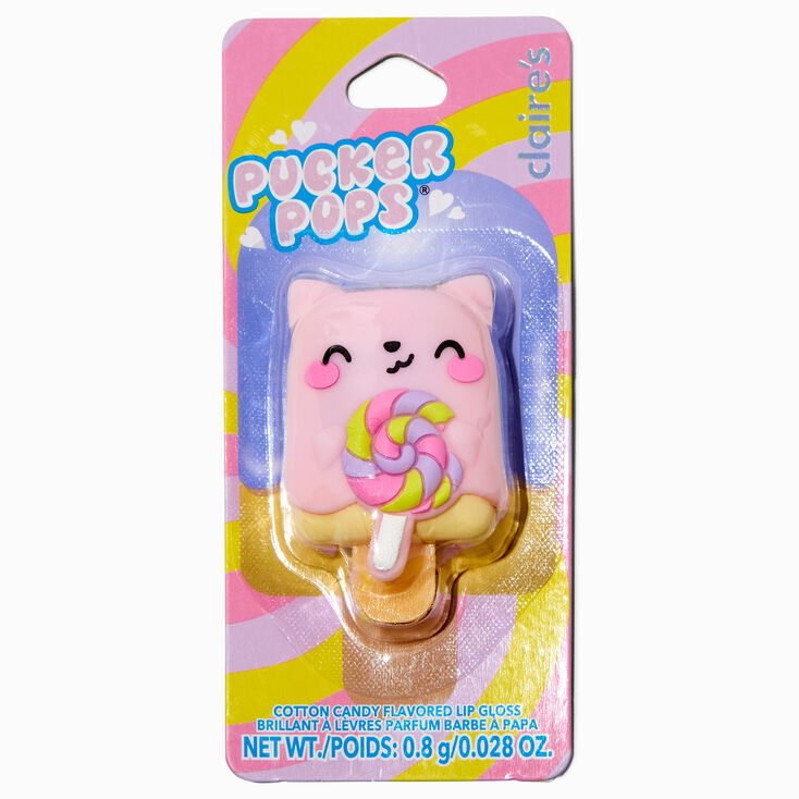 Pucker Pops® Lollipop Cat Lip Gloss - Cotton Candy