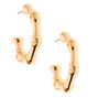 Gold 25MM Bamboo Hoop Earrings,