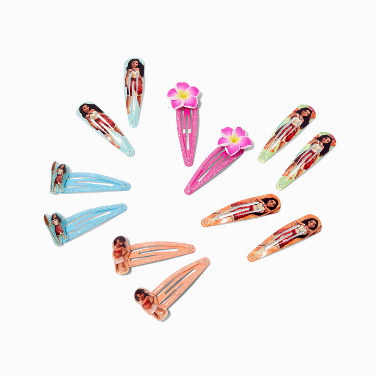 Disney Vaiana 2 Glitter Snap Hair Clips - 12 Pack,