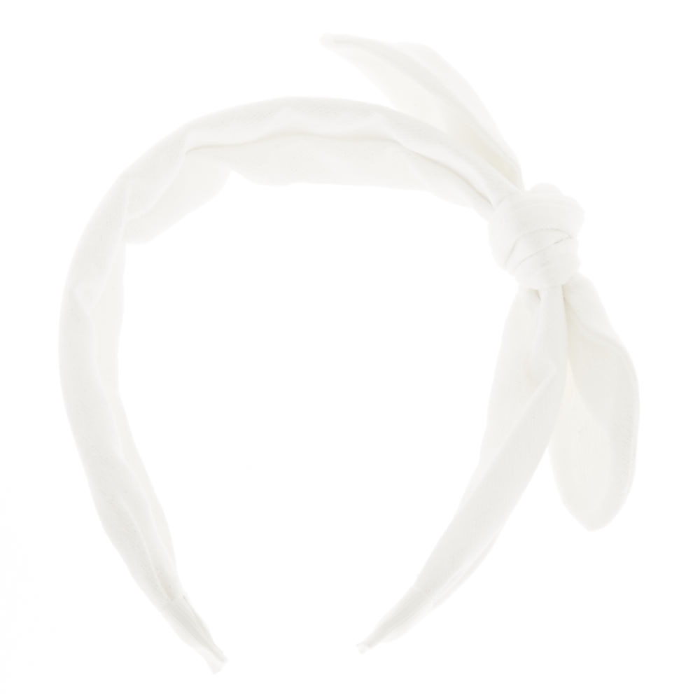Glitter Bow Headband - White,