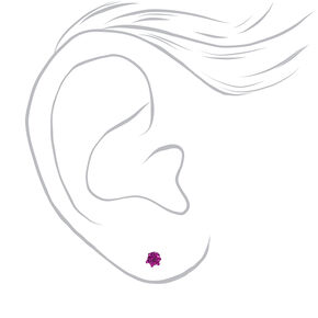 Rainbow Crystal 3mm Round Mixed Stud Earrings - 9 Pack,