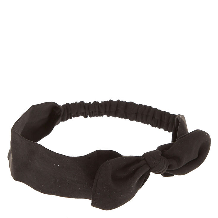 Black Knotted Bow Headwrap | Claire's US