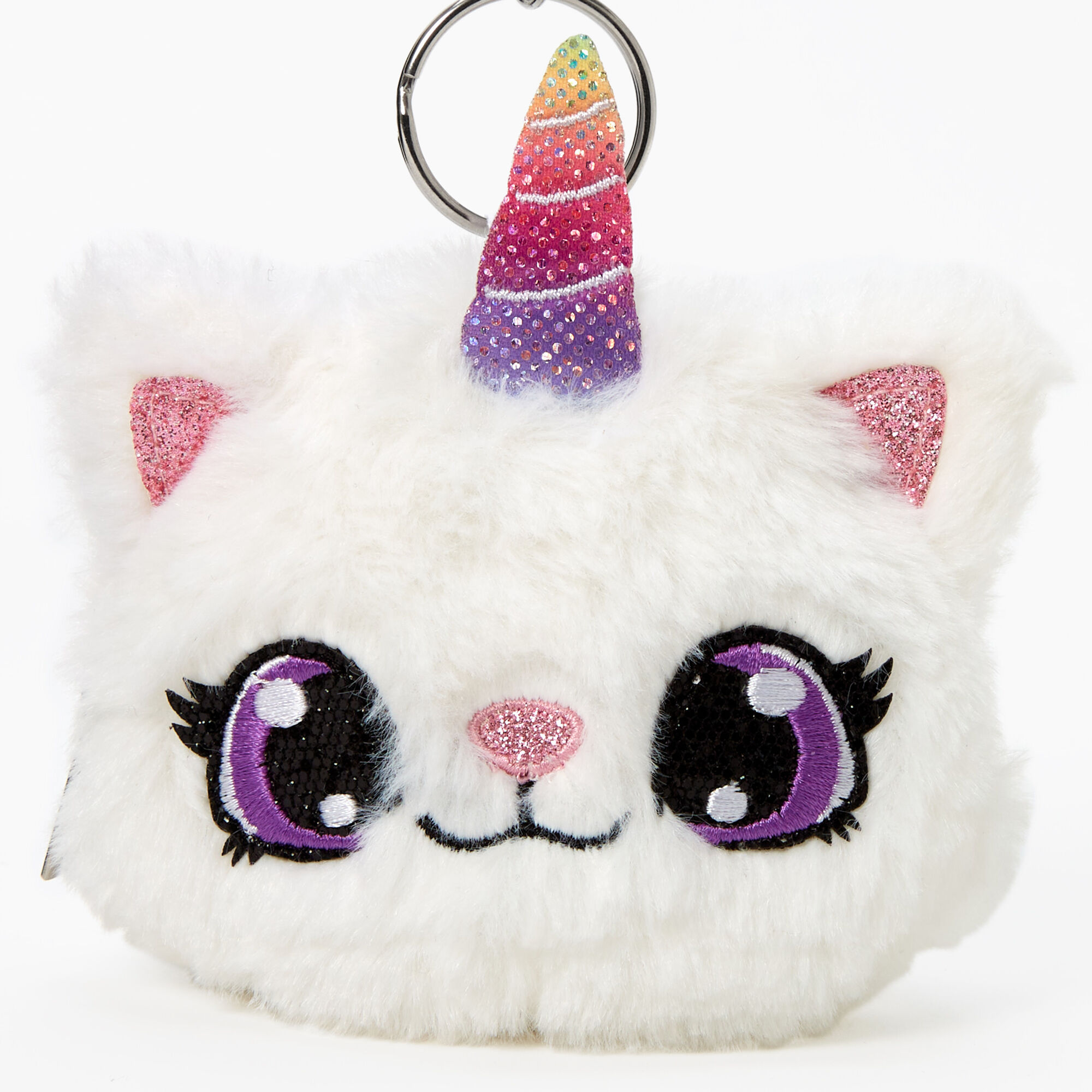 Furry Caticorn Keychain Pouch,
