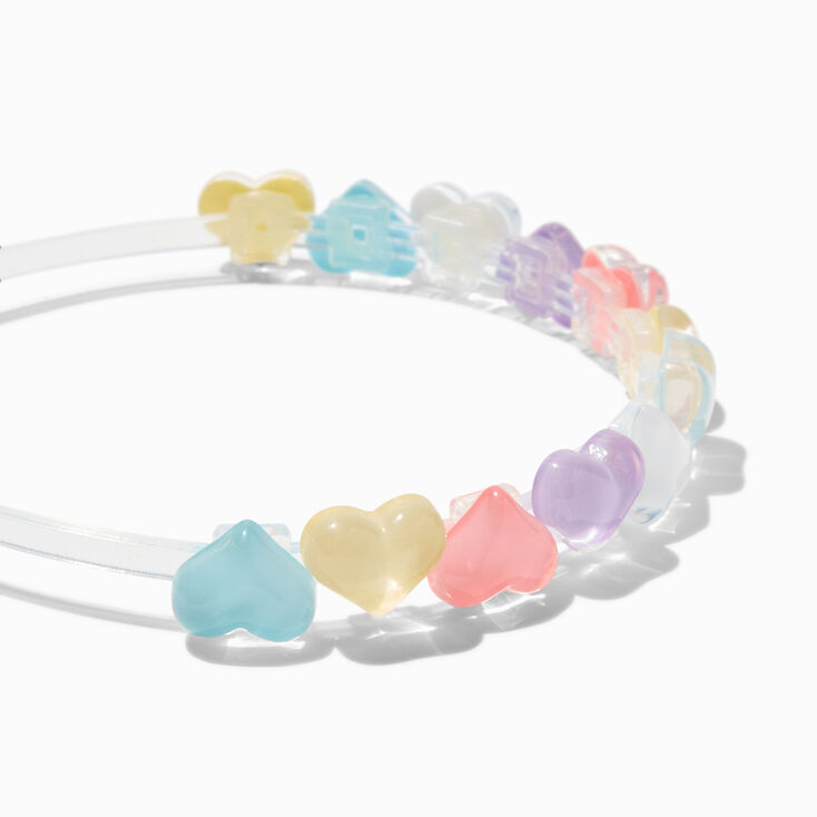 Colorful Puffy Heart Headband,