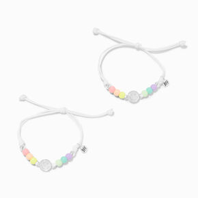 Best Friends Color-Changing UV Happy Face Rainbow Beads Bracelets - 2 Pack,