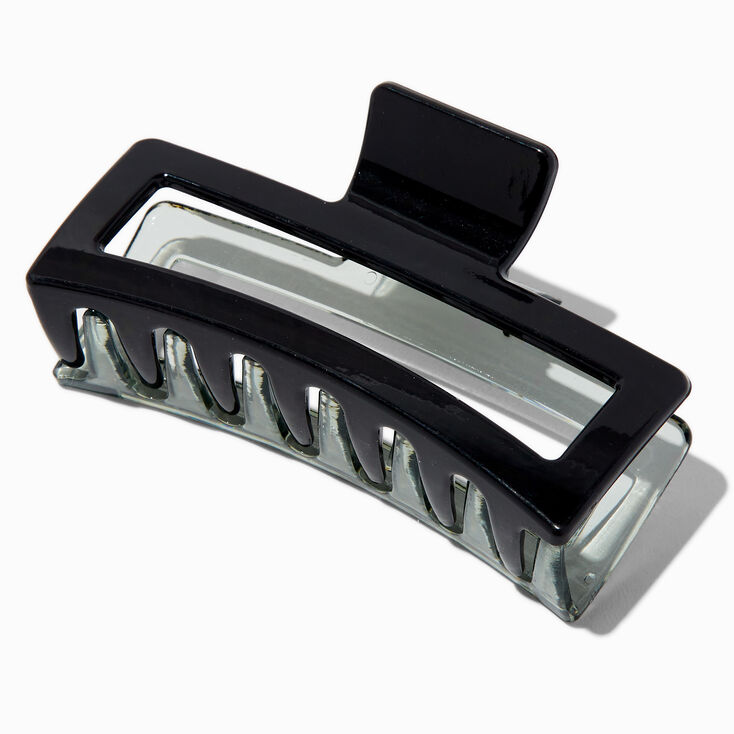 Large Two-Tone Black Rectangular Hair Claw,