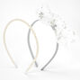 Claire&#39;s Club Silver Tulle &amp; Pearl Headbands - 2 Pack,