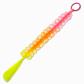 Pink &amp; Orange Braid Faux Hair Tie,
