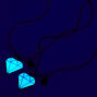 Colliers &agrave; pendentif diamant d&rsquo;imitation phosphorescent best friends - Lot de 2,