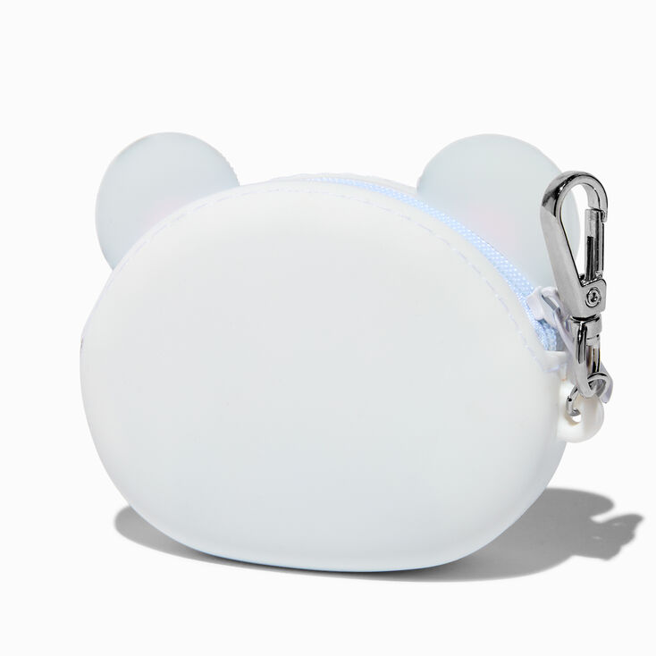 Porte-cl&eacute;s porte-monnaie en silicone panda,