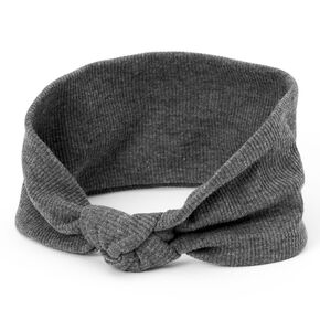 Ribbed Knotted Headwrap - Charcoal,