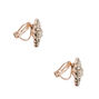 Rose Gold Tone Crystal Glitz Clip on Stud Earrings,