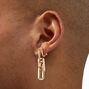 Gold-tone Pop Chain Clip-On Drop Earrings ,