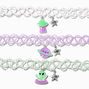 Best Friends Glow in the Dark Alien Tattoo Choker Necklaces - 3 Pack,