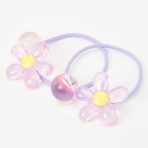 Purple Flower Hair Ties - 2 Pack,