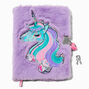 Purple Unicorn Shaker Furry Lock Diary,