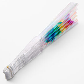 Rainbow LOVE Iridescent Folding Fan,