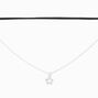 Silver-tone Daisy Pendant &amp; Black Choker Necklace - 2 Pack,