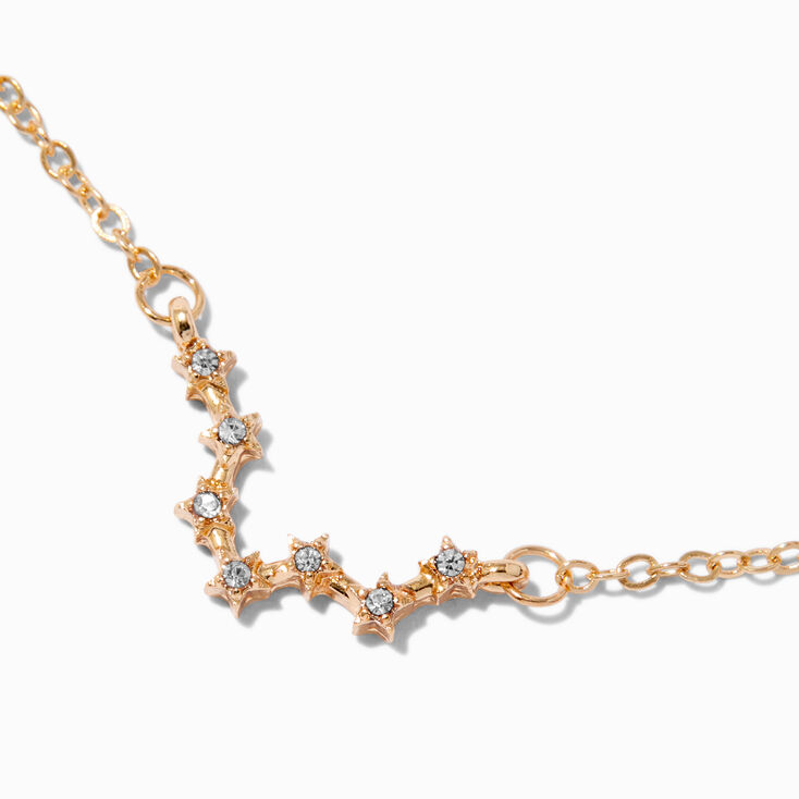 Gold-tone Zodiac Constellation Pendant Necklace - Pisces,