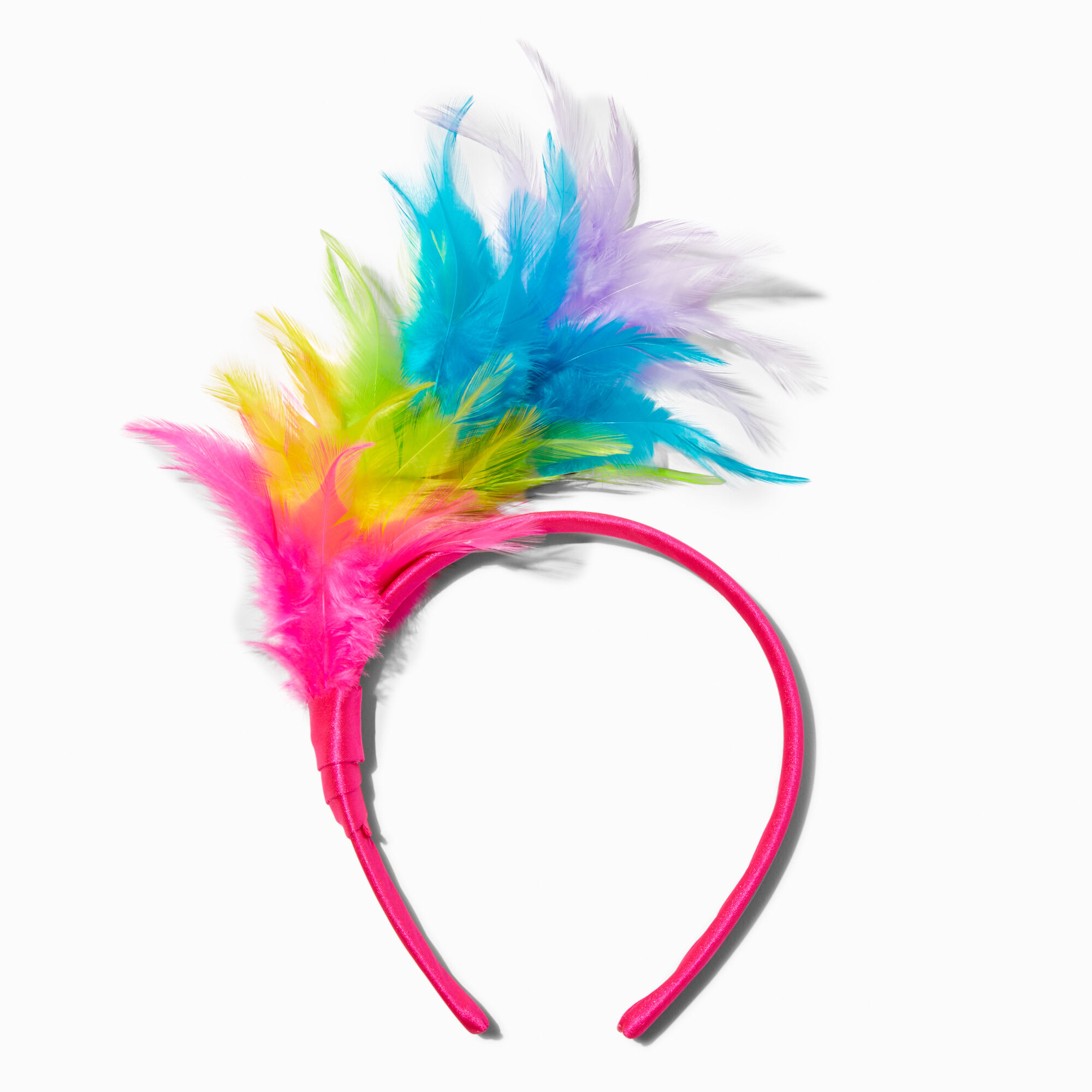 View Claires Feather Headband Rainbow information