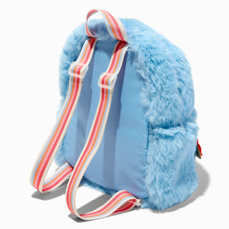 Blue Furry Mini Backpack,