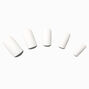 White Matte Long Square Vegan Faux Nail Set - 24 Pack,