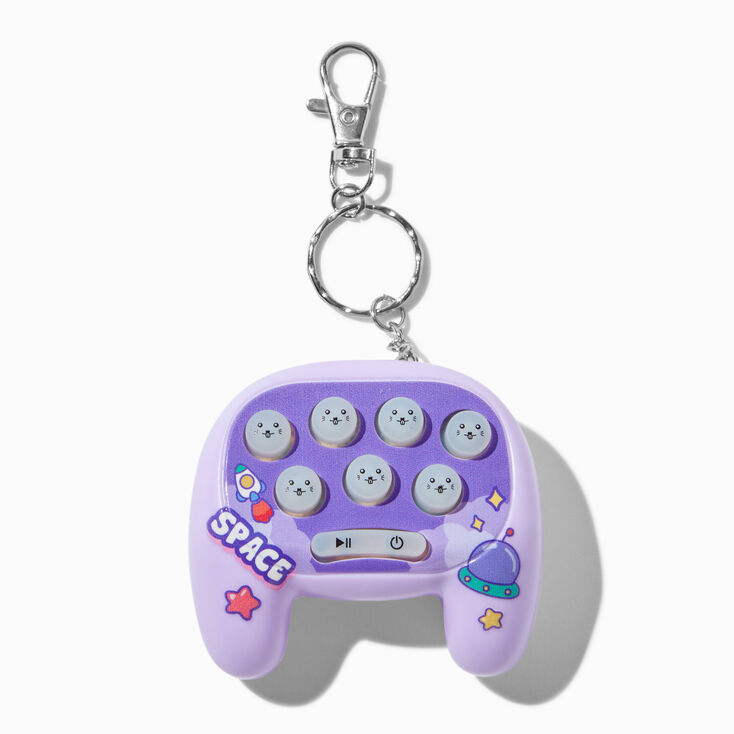 Purple Whack-A-Mole Game Controller Keychain,