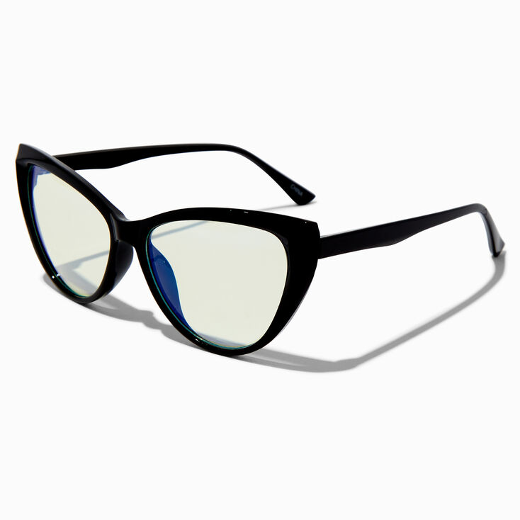 Solar Blue Light Reducing Black Cat Eye Clear Lens Frames,