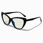 Solar Blue Light Reducing Black Cat Eye Clear Lens Frames,