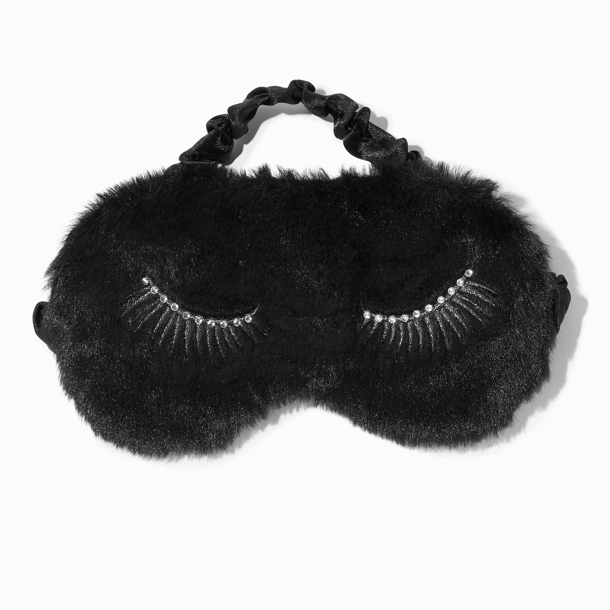 View Claires Metallic Lashes Furry Sleeping Mask Black information