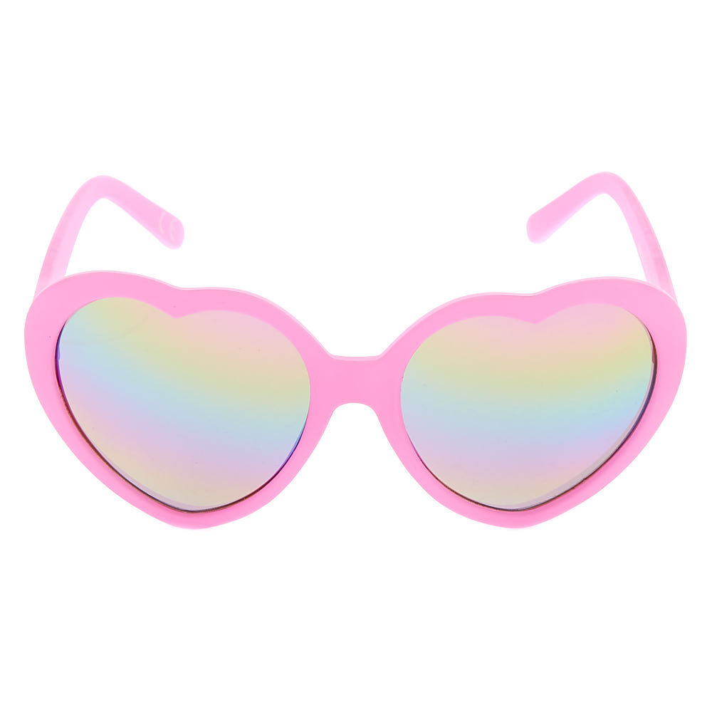 Claire s Club Heart Shaped Sunglasses Pink