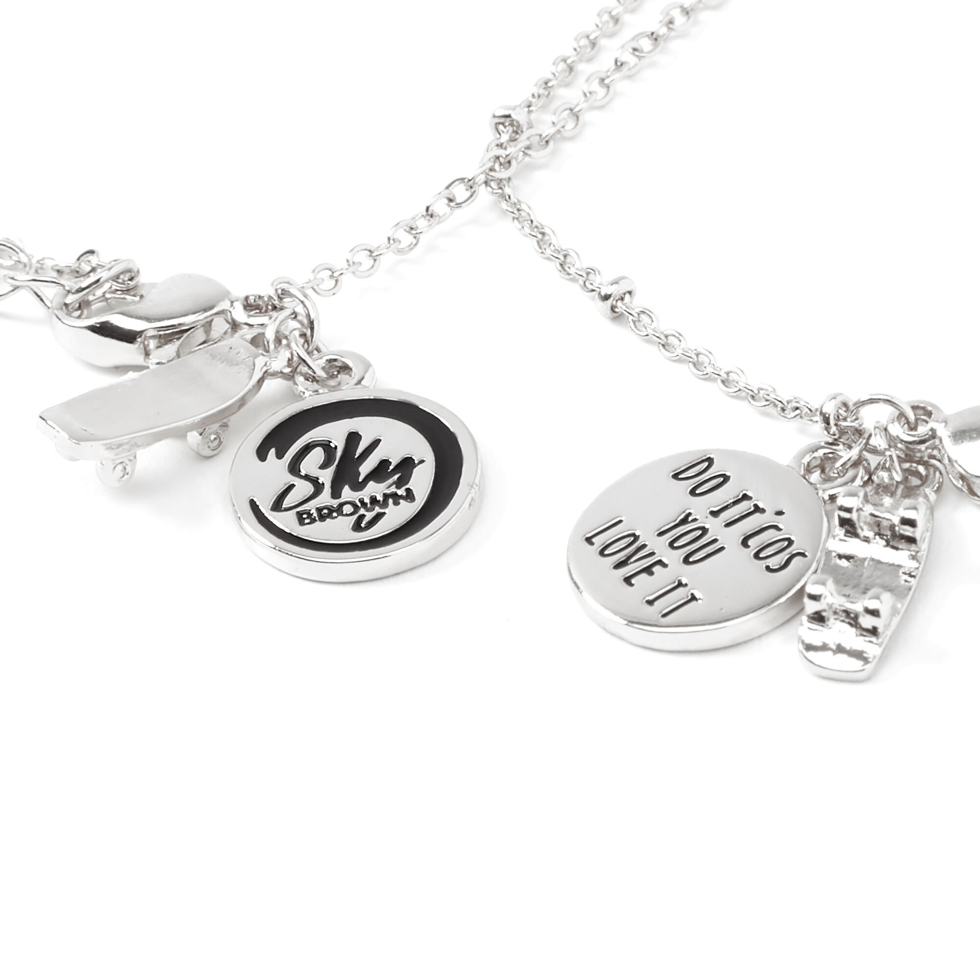 Sky Brown™ Silver Padlock Chain Necklaces - 2 Pack,