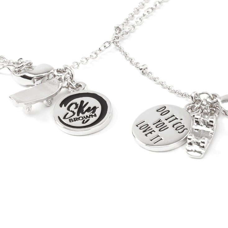 Sky Brown&trade; Silver Padlock Chain Necklaces - 2 Pack,