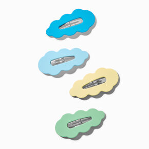 Matte Scalloped Cool Blue Snap Hair Clips - 4 Pack,