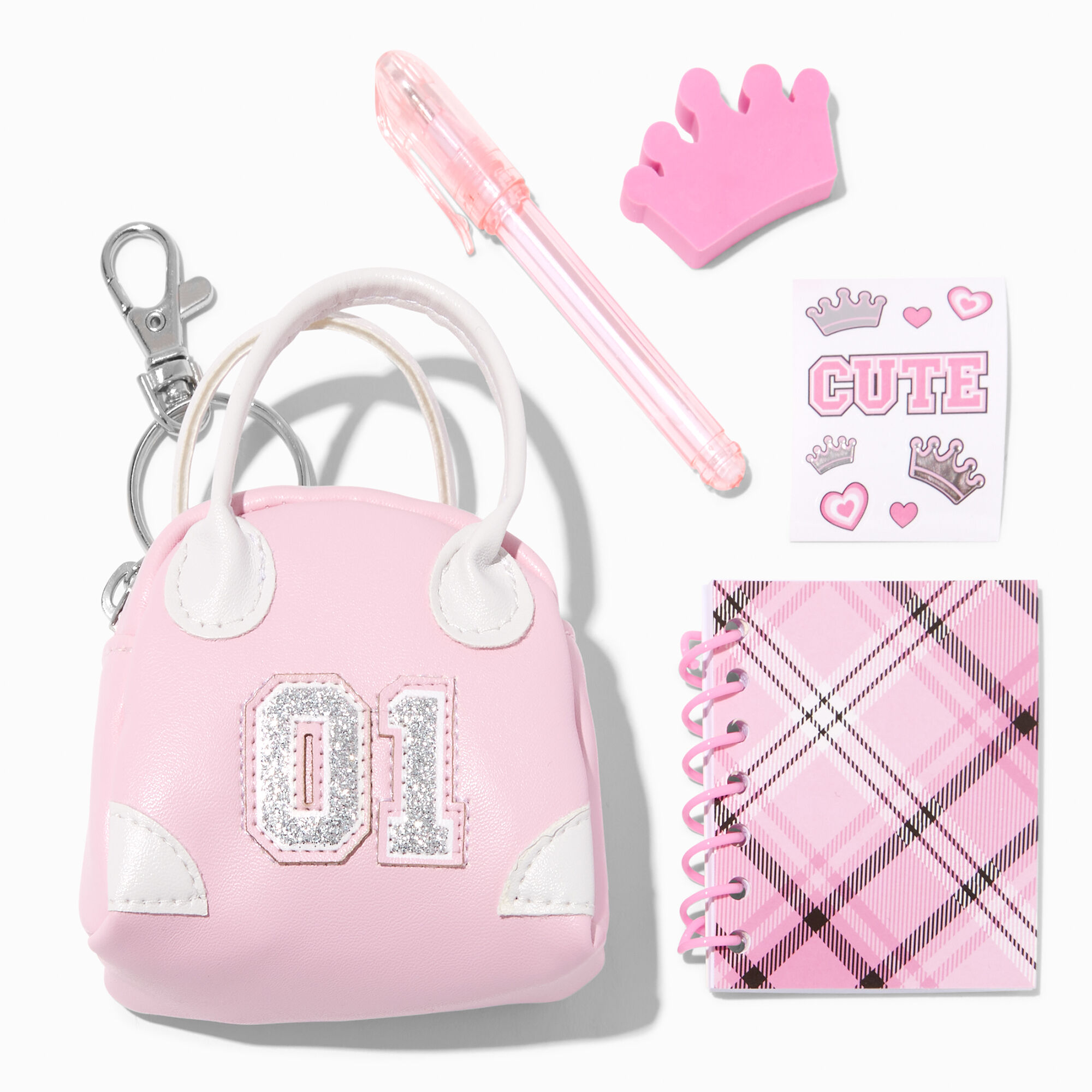 View Claires Y2K 4 Handbag Stationery Set Pink information