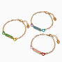 Best Friends Gold-tone &quot;Bestie&quot; Heart Adjustable Bracelets - 3 Pack,