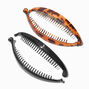 Brown &amp; Black Tortoiseshell Banana Clip Hair Claws - 2 Pack,