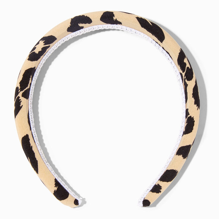 Tan Animal Print Puffy Headband,