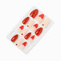 Valentine&#39;s Day Hearts Stiletto Press On Faux Nail Set - 24 Pack,