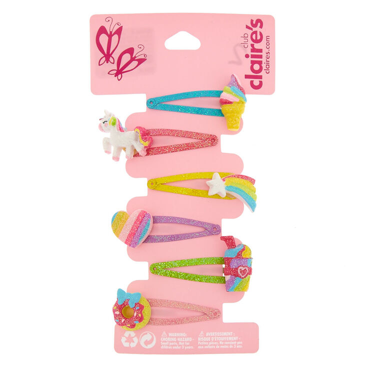 Claire&#39;s Club Rainbow Snap Hair Clips - 6 Pack,