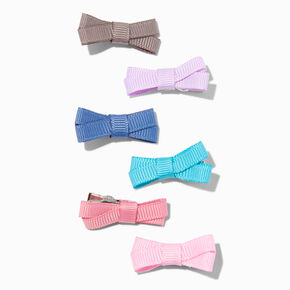 Claire&#39;s Club Deep Pastel Hair Bow Clips &#40;6 Pack&#41;,