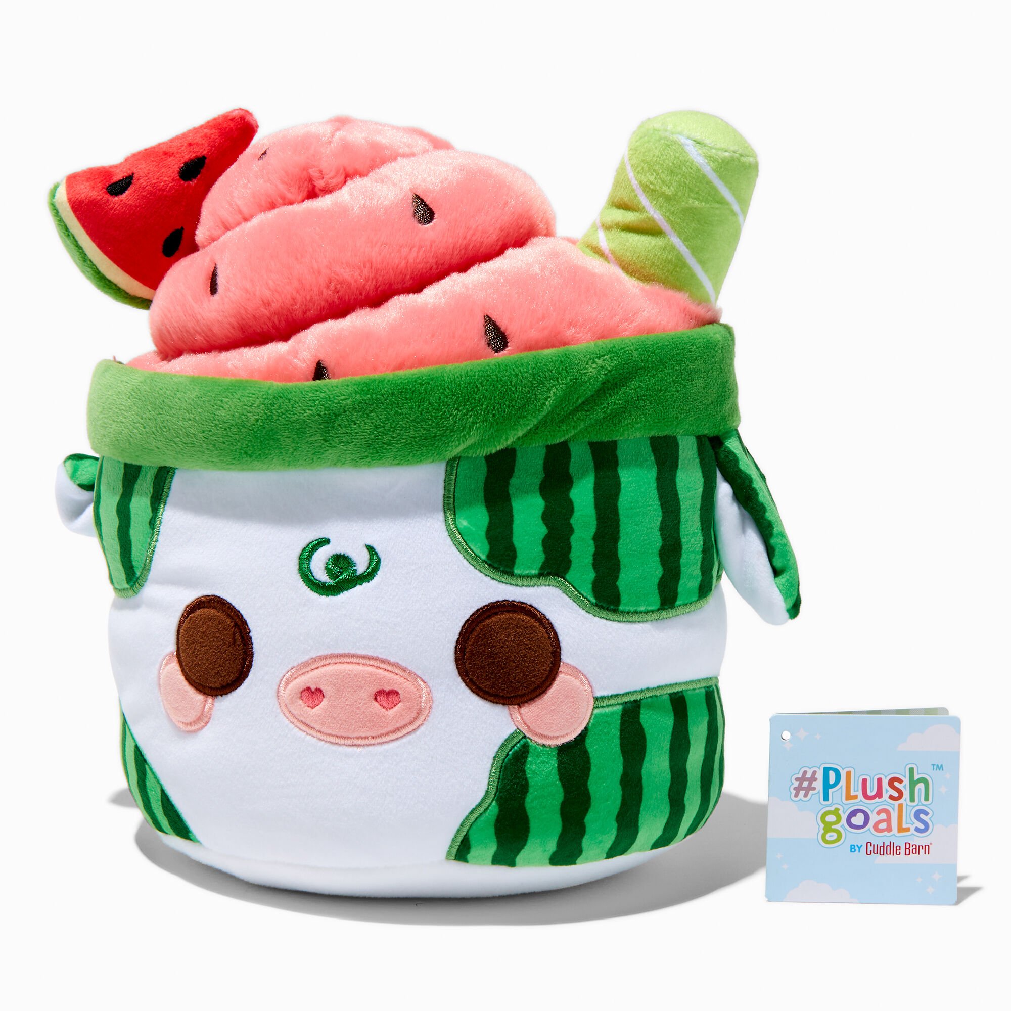 View Claires plush Goals By Cuddle Barn 11 Watermelon Mooshake Soft Toy information