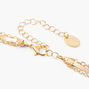 Gold-tone Sleek Snake Chain Multi Strand Necklace,