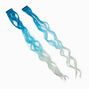 Blue Ombr&eacute; Curly Faux Hair Clip In Extensions - 2 Pack,