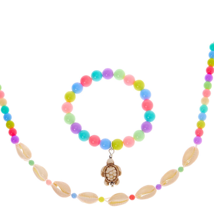 Parure de bijoux coquillage cauri et tortue pastel Claire&#39;s&nbsp;Club - Lot de 2,