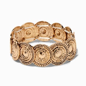 Gold-tone Coin Stretch Bracelet ,